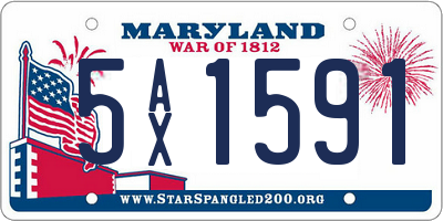 MD license plate 5AX1591