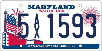 MD license plate 5AX1593