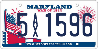MD license plate 5AX1596