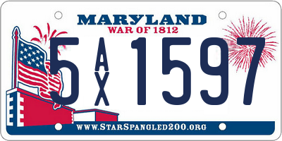 MD license plate 5AX1597