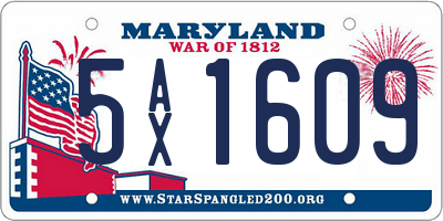 MD license plate 5AX1609