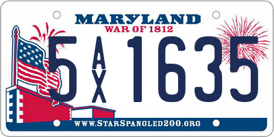 MD license plate 5AX1635