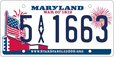MD license plate 5AX1663