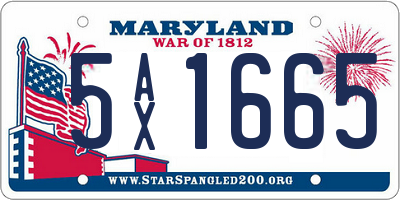 MD license plate 5AX1665
