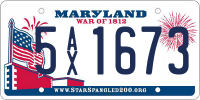 MD license plate 5AX1673