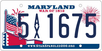 MD license plate 5AX1675