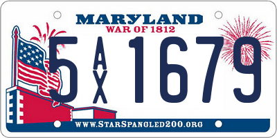 MD license plate 5AX1679