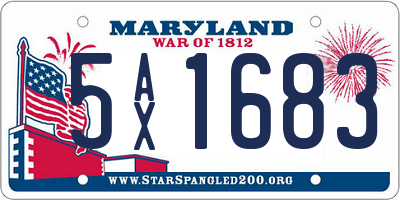 MD license plate 5AX1683