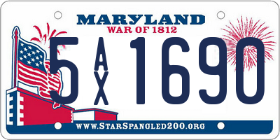 MD license plate 5AX1690