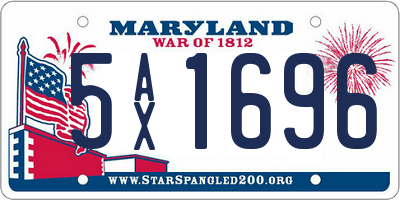 MD license plate 5AX1696
