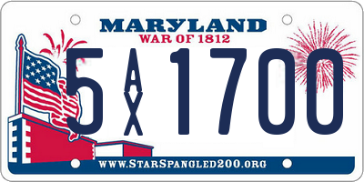 MD license plate 5AX1700