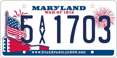 MD license plate 5AX1703