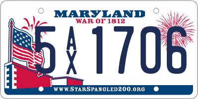 MD license plate 5AX1706
