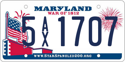MD license plate 5AX1707