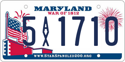 MD license plate 5AX1710
