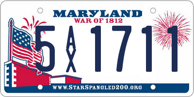 MD license plate 5AX1711