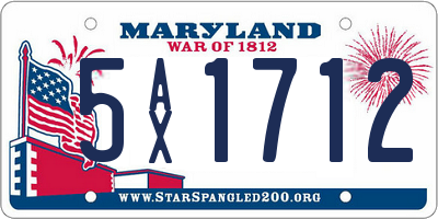 MD license plate 5AX1712