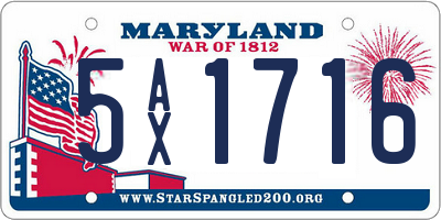 MD license plate 5AX1716