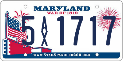 MD license plate 5AX1717