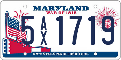 MD license plate 5AX1719