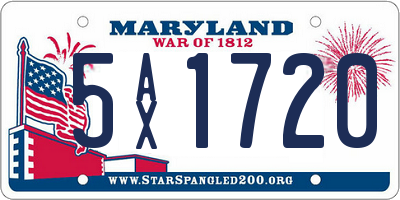 MD license plate 5AX1720