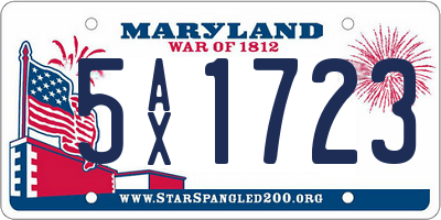 MD license plate 5AX1723