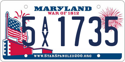 MD license plate 5AX1735