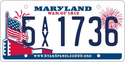 MD license plate 5AX1736
