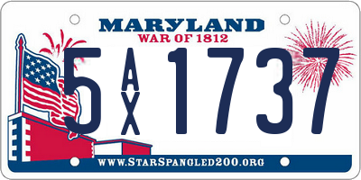 MD license plate 5AX1737