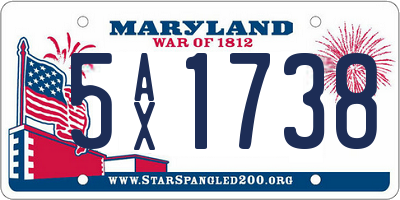 MD license plate 5AX1738