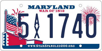 MD license plate 5AX1740