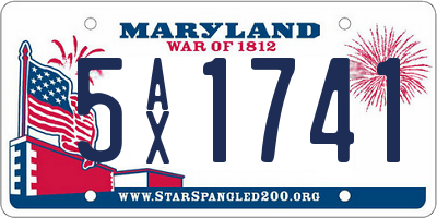 MD license plate 5AX1741