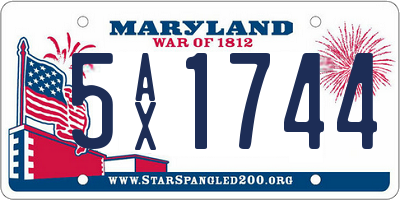 MD license plate 5AX1744