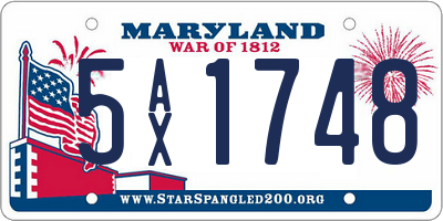 MD license plate 5AX1748