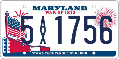 MD license plate 5AX1756