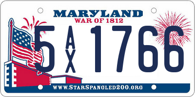 MD license plate 5AX1766