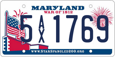 MD license plate 5AX1769
