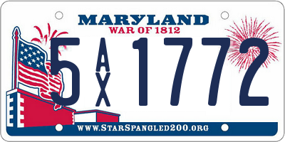 MD license plate 5AX1772