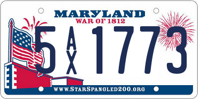 MD license plate 5AX1773