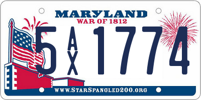 MD license plate 5AX1774