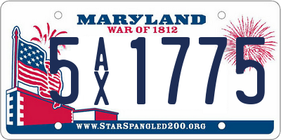 MD license plate 5AX1775