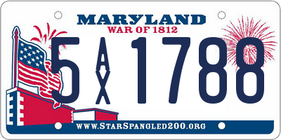 MD license plate 5AX1788