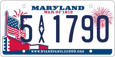MD license plate 5AX1790