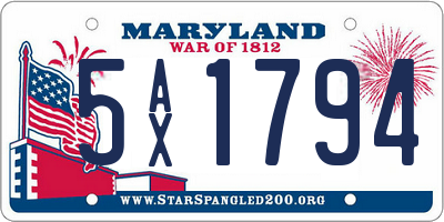 MD license plate 5AX1794