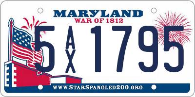 MD license plate 5AX1795