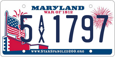 MD license plate 5AX1797