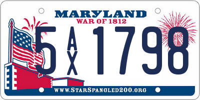 MD license plate 5AX1798