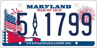 MD license plate 5AX1799