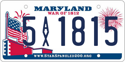 MD license plate 5AX1815