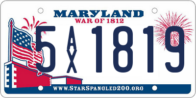 MD license plate 5AX1819